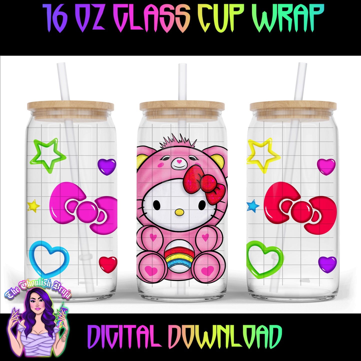 Hk Carebear Cup Wraps 16oz