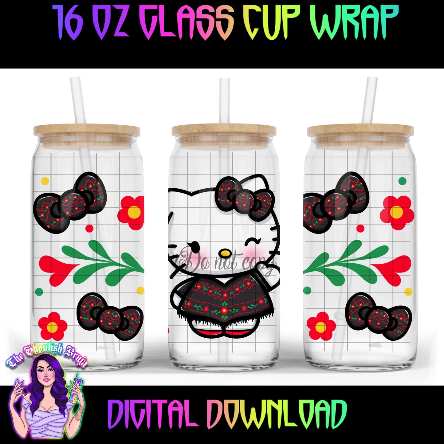 Mexi Kitty Cup Wraps 16oz