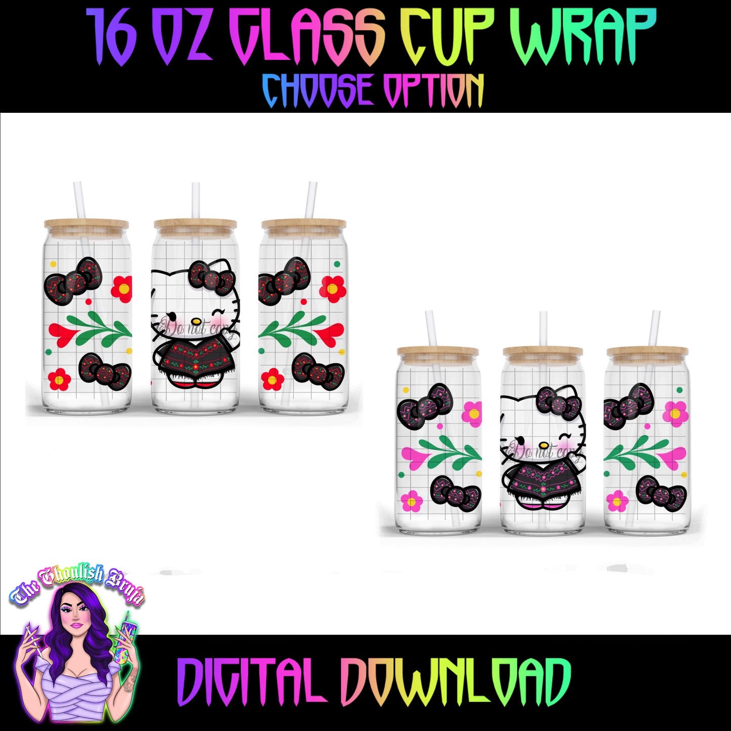 Mexi Kitty Cup Wraps 16oz