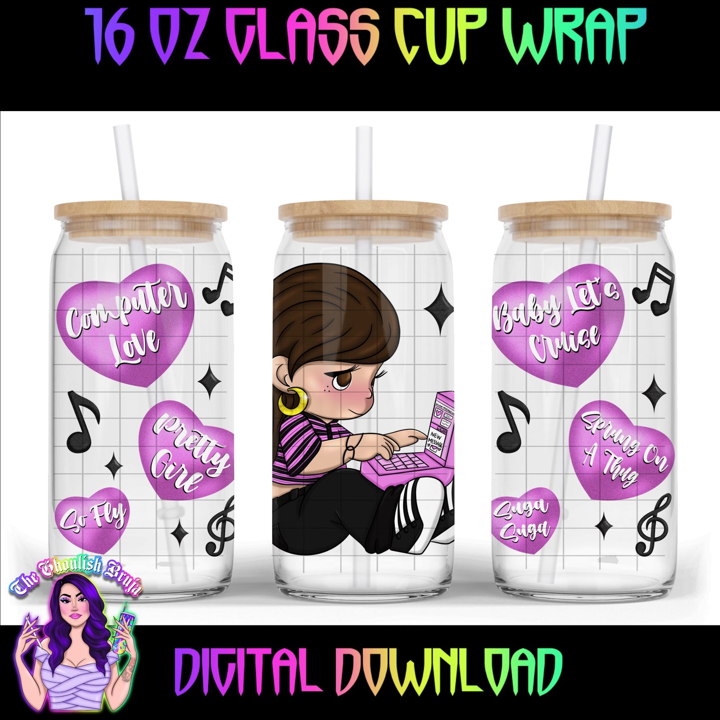 Computer Love 16 oz Cup Wrap