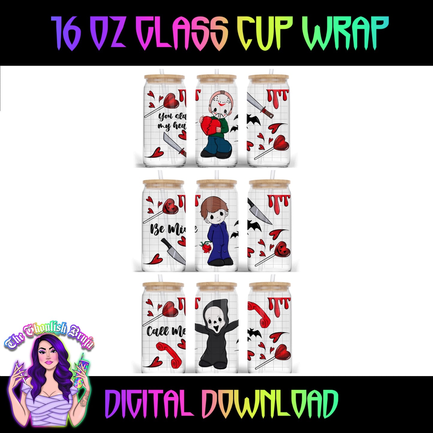 Horror Guys Vday PM Mashup Cup Wraps 16oz