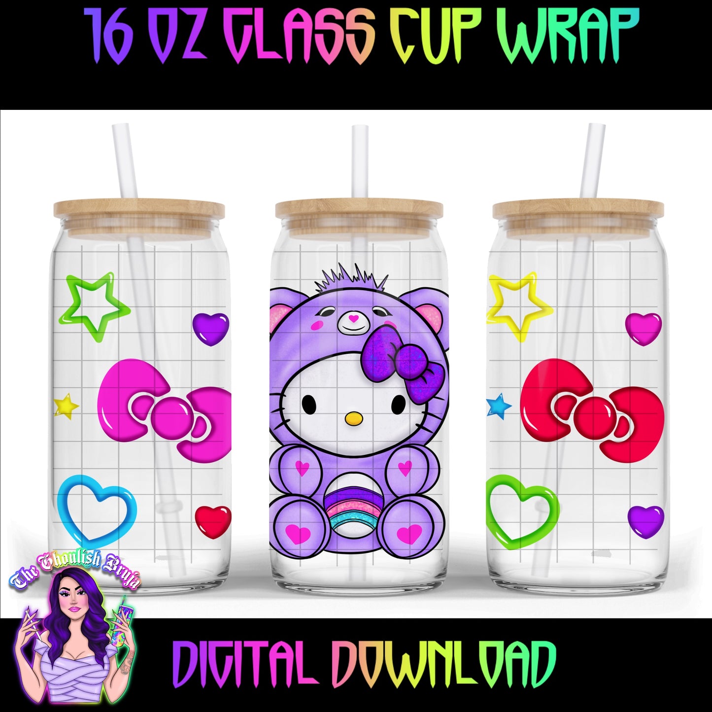 Hk Carebear Cup Wraps 16oz