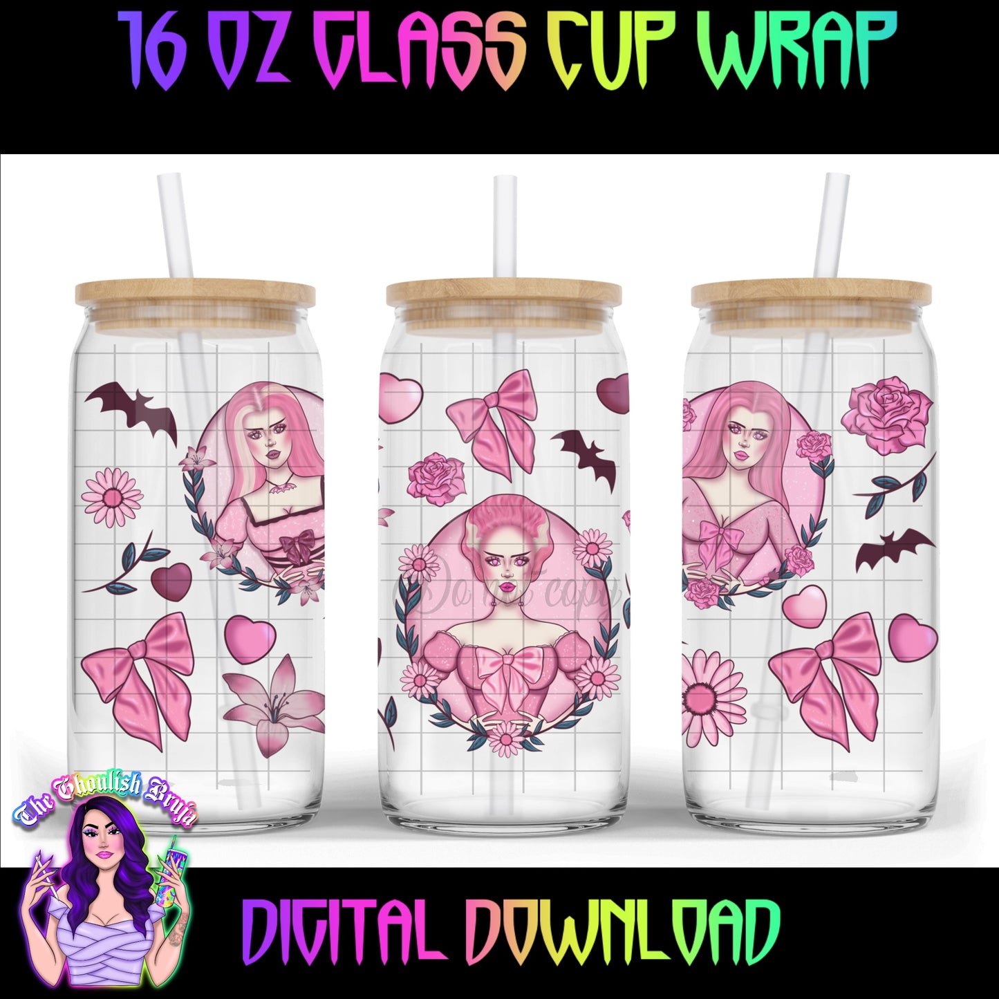 Coquette Ghouls 16 oz Cup Wrap