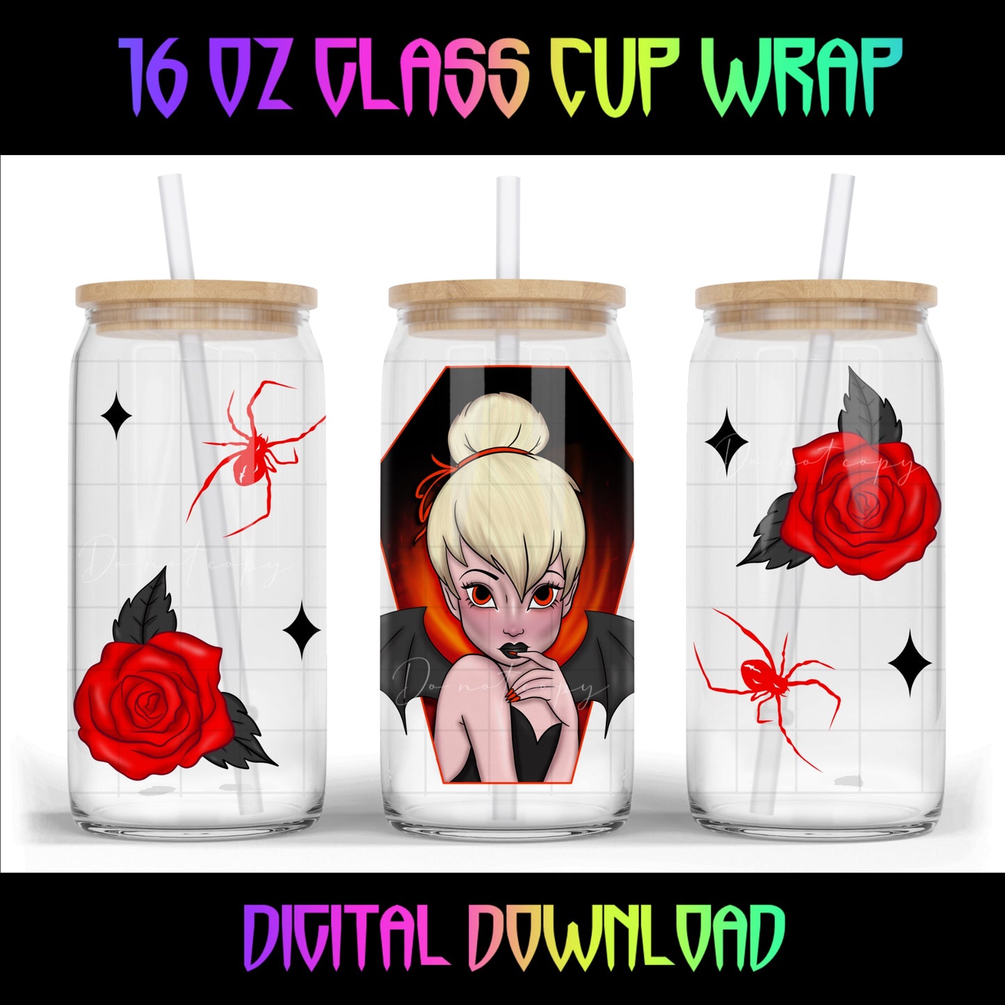 Goth Tink 16 oz Cup Wrap