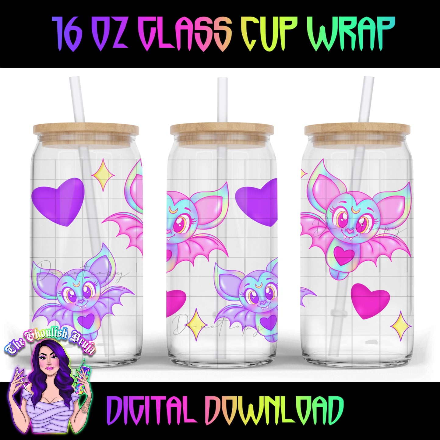 Batty Ghoul 16 oz Cup Wrap