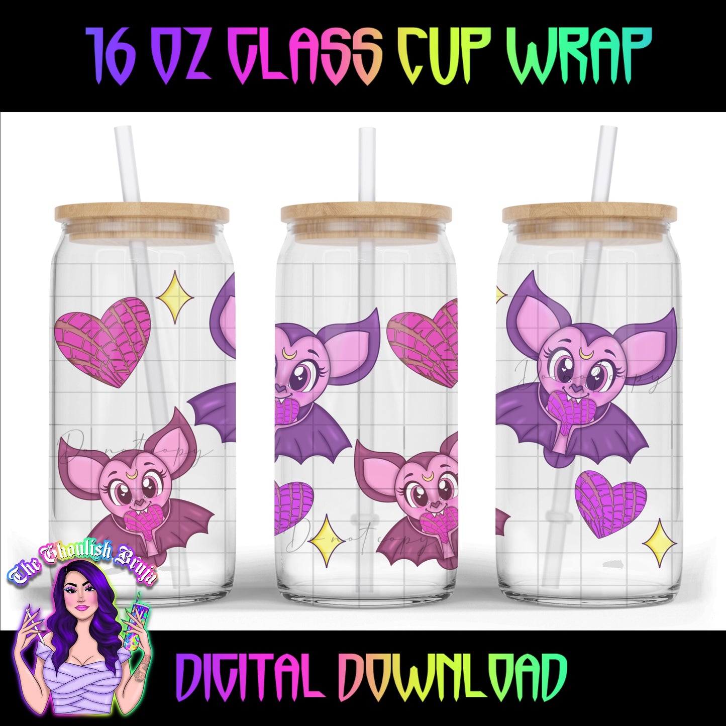 Concha Batty 16 oz Cup Wraps