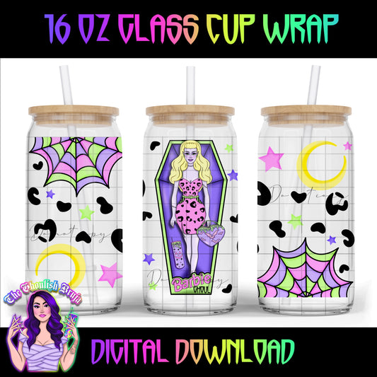 BarbieGhoul 16 oz Cup Wrap