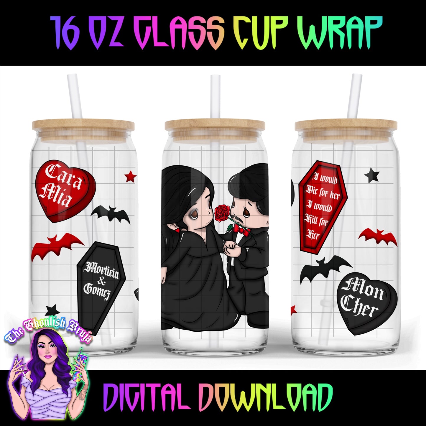 Goth Vday PM Mashup Cup Wraps 16oz